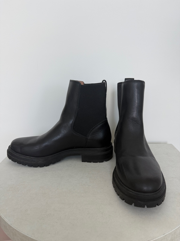 Chunky Black Lug Sole Chelsea Boots